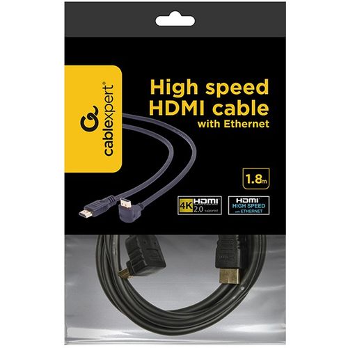 Gembird CC-HDMI490-6 MONITOR Cable, High Speed HDMI 4K with Ethernet, HDMI/HDMI M/M, Gold Plated, 90 degrees angled connector, 1.8m slika 3