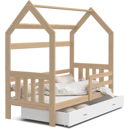 Drveni dečiji krevet Domek 2 - svetlo drvo - 160x80 cm slika 3