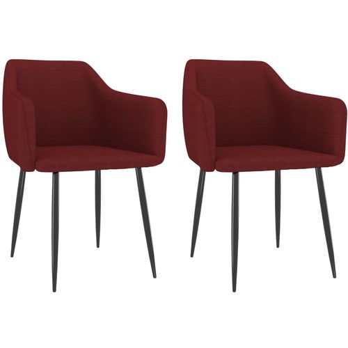 Blagovaonske stolice od tkanine 2 kom crvena boja vina slika 1