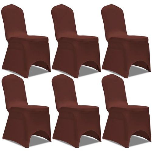 Rastezljive navlake za stolice 6 kom Smeđa boja slika 7