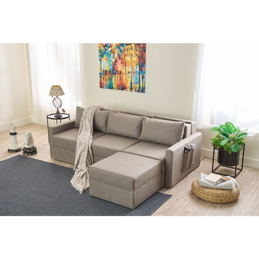 Krevetna ugaona sofa Aqua (Chl Left + 2R) – siva slika 1