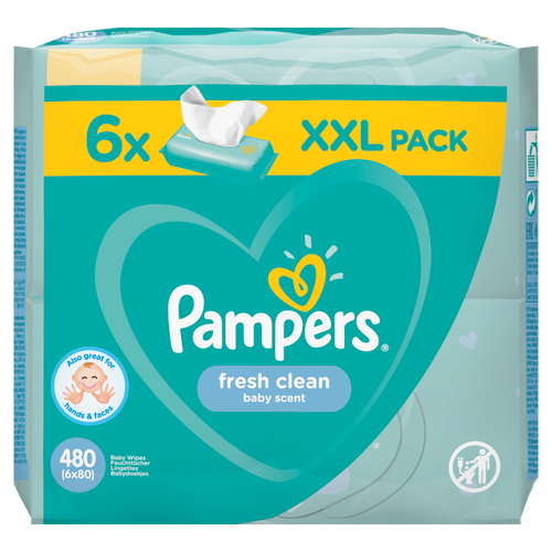 Pampers vlažne maramice fresh clean 6x80 komada slika 1