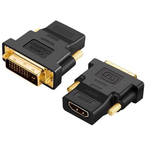 Linkom Adapter DVI (24+1) na HDMI (m/ž) crni slika 1