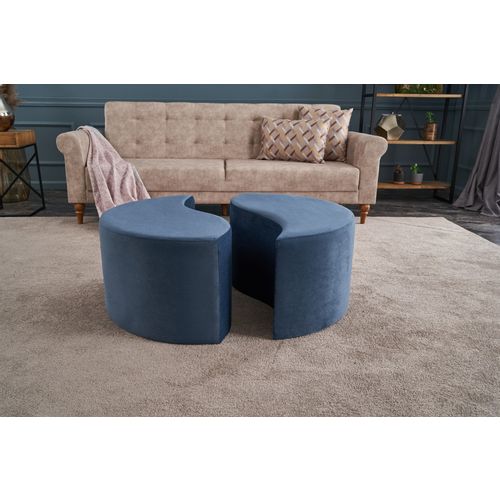 Atelier Del Sofa Tabure, Plava, Alis Puf - Blue slika 4