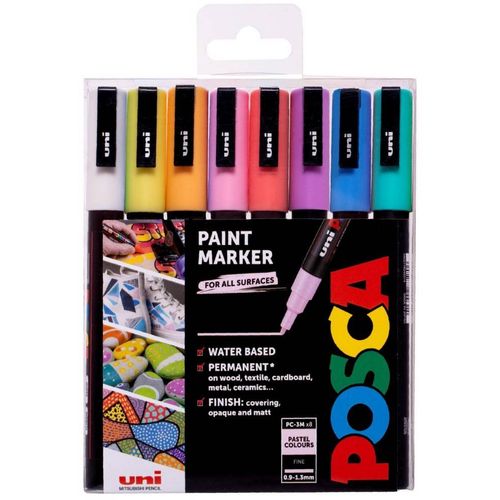UNI POSCA marker pc-3m pastelne boje 8/1 slika 3
