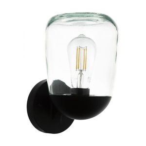 Eglo Donatori spoljna zidna lampa/1, e27, 60w, ip44, aluminij/staklo/crna