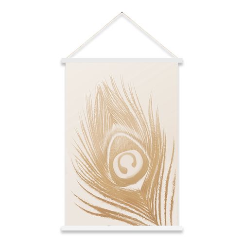 SLIKA KAKAMONO 60x90 - KARA26470 - Beige Peacock Feather slika 1