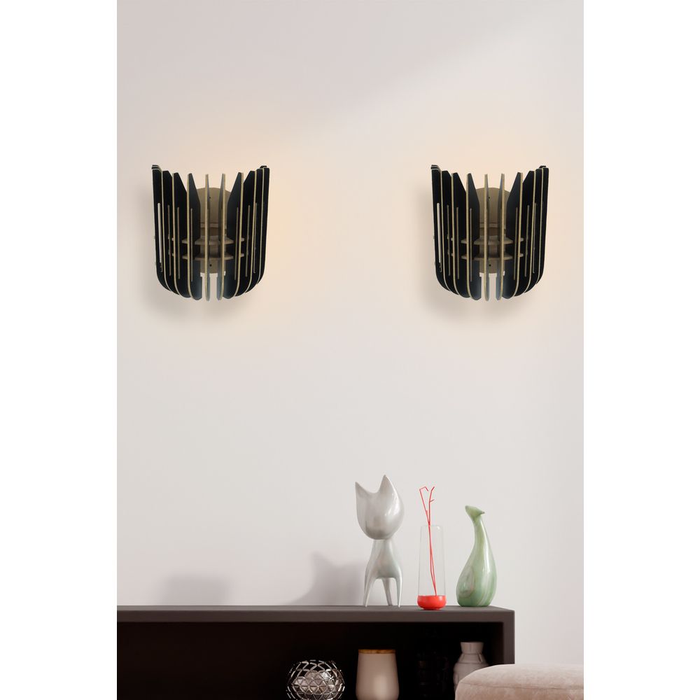 Crna zidna lampa 210-LS2 slika 1