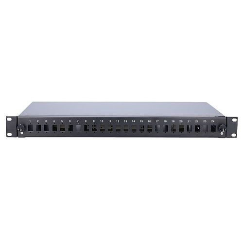 Extralink Patch panel 24 Simplex SC / 24 porta sa kasetom, bez modula, crni slika 1