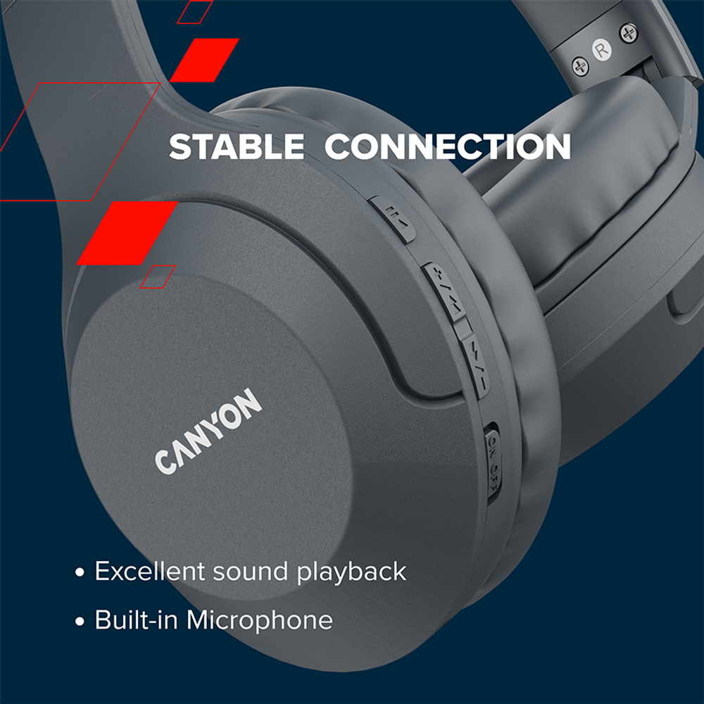 CANYON BTHS-3 Bežične Bluetooth Slušalice, Bež slika 8