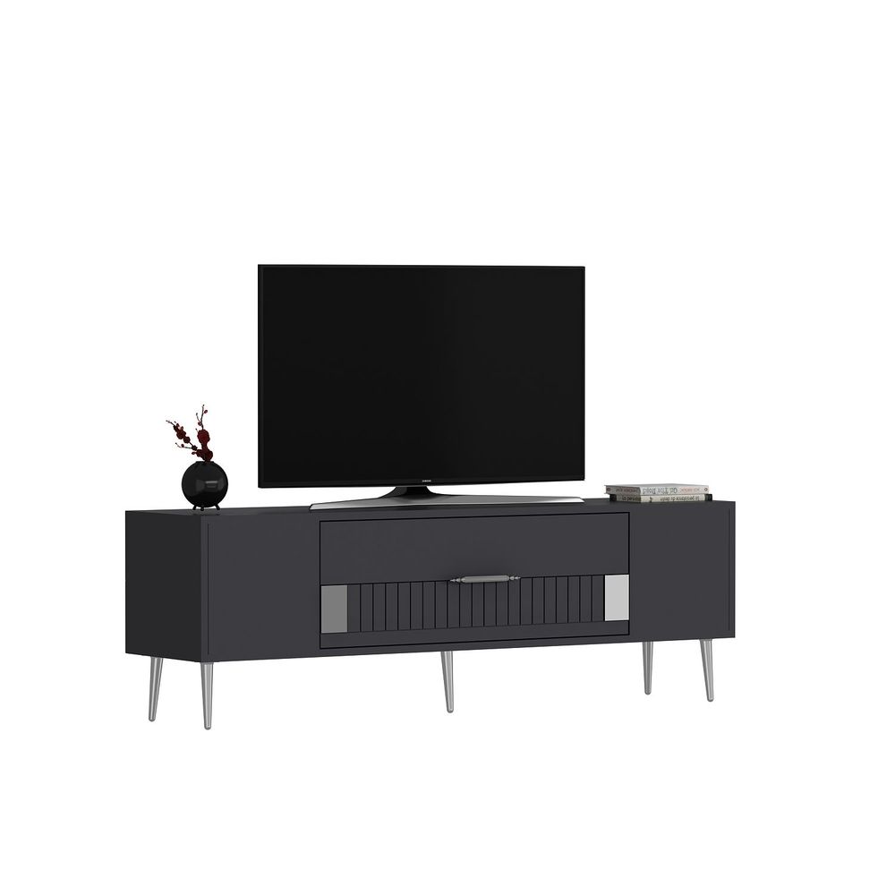 TV Stalak Dekolp4 u Antracitnoj i Srebrnoj Boji slika 3