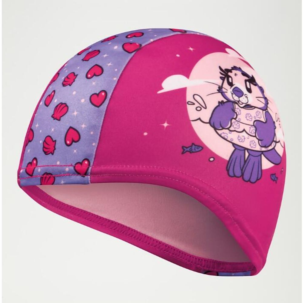Speedo Dječija kapa za plivanje. PRINTED POLYESTER CAP IU Pink/Purple slika 1