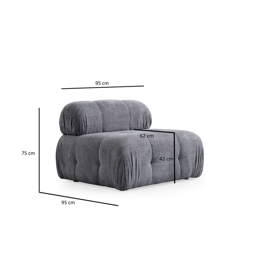 Petite 3 - Siva Troosjedna Sofa slika 11