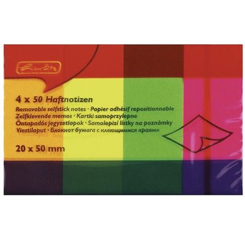 Blok zastavice samoljepljive 20x50 mm, 50 zastavica, 4 neonske boje, papir, Herlitz slika 2