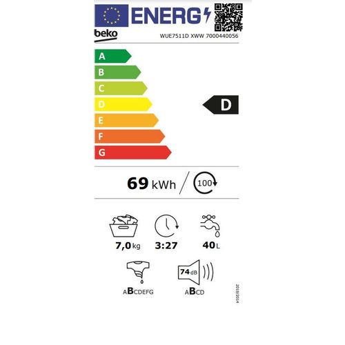 Beko WUE7511DXWW Veš mašina, 7kg, 1000rpm, ProSmart™ Inverter Motor, Dubina 49 cm slika 6