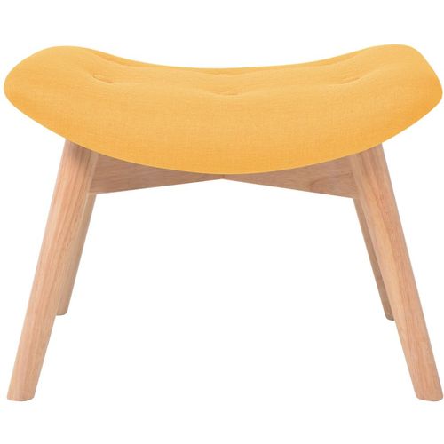 Fotelja s osloncem za noge od tkanine žuta slika 33