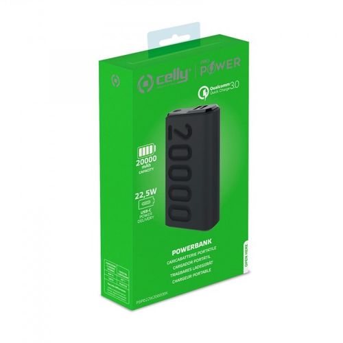 CELLY Powerbank od 20000mAh PD22W u CRNOJ boji slika 2