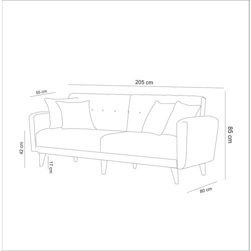 Aria - Green Green 3-Seat Sofa-Bed slika 3