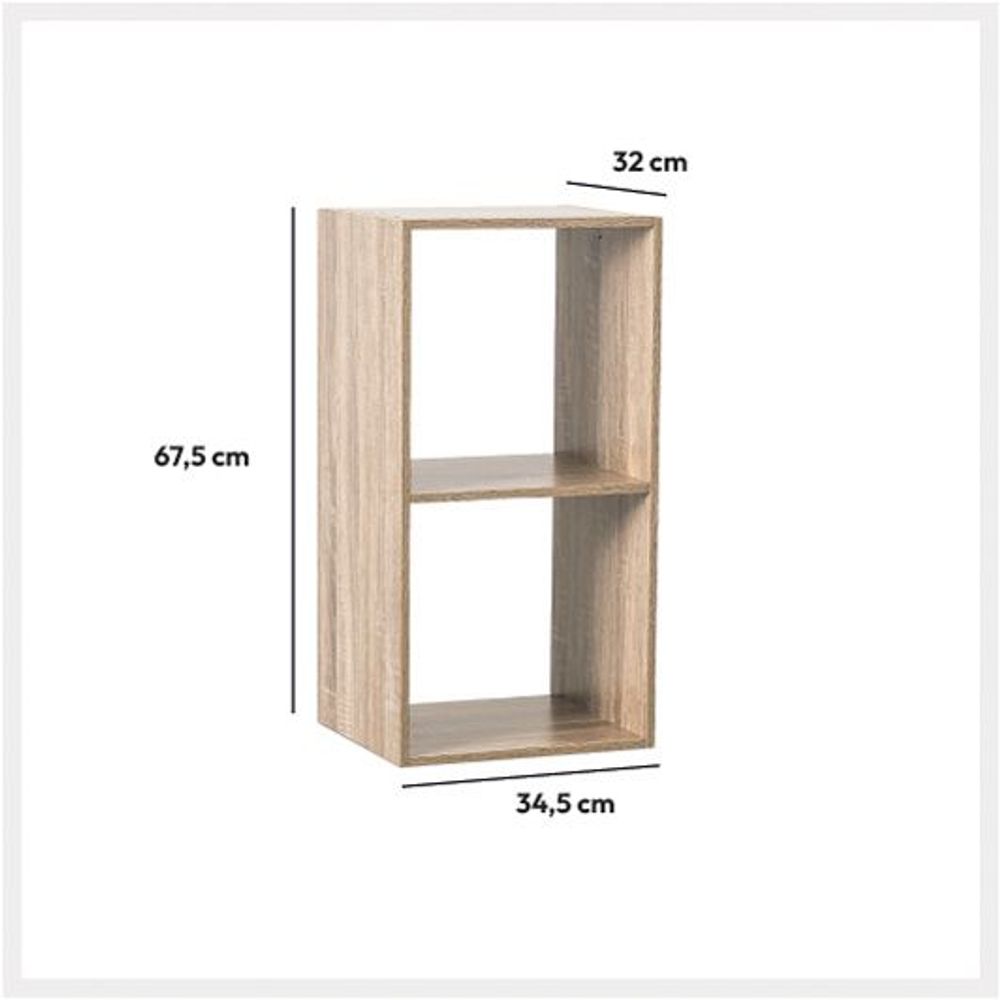 Five polica 2 otvora 34.5x32x67.5cm furnir natur slika 2