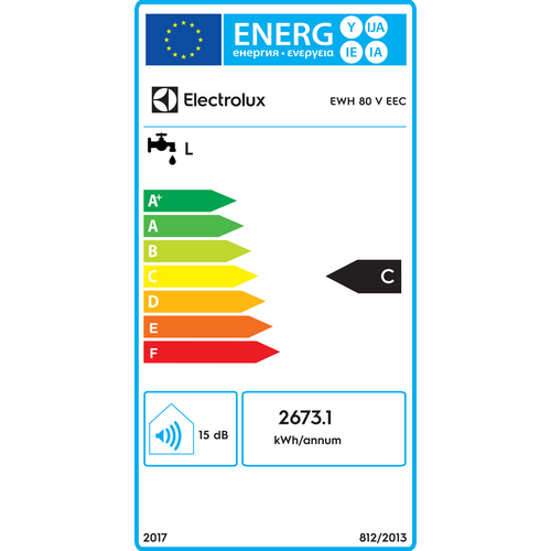 Electrolux Bojler 80 lit., Cijevni električni grijač (TEN), 2kW, IPX4 - EWH 80 V EEC slika 7