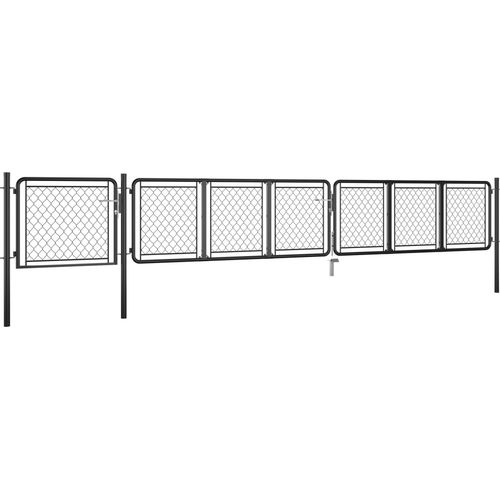 Vrtna vrata čelična 75 x 495 cm antracit slika 2