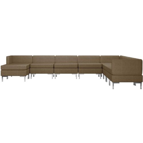 9-dijelni set sofa od tkanine smeđi slika 3