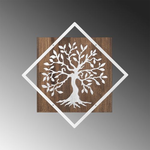 Wallity Drvena zidna dekoracija, Tree v2 - Silver slika 4