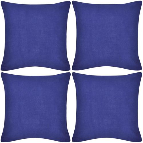 130921 4 Blue Cushion Covers Cotton 80 x 80 cm slika 1