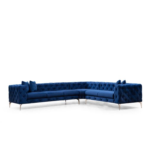 Atelier Del Sofa Kutna garnitura, Mornarsko plava, Como Left - Navy Blue slika 4