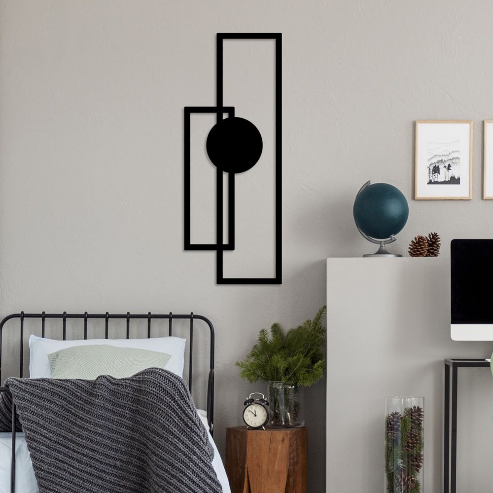 Decorative metal wall accessory Astratto-1, colour: black slika 3
