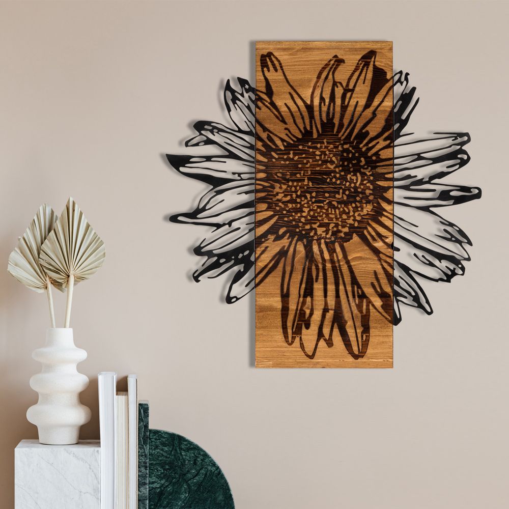 Daisy Black Walnut Ukrasni Drveni Zidni Dodatak slika 1