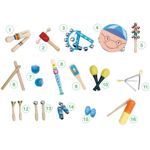 EcoToys ruksak s glazbenim setom 16 instrumenata slika 2