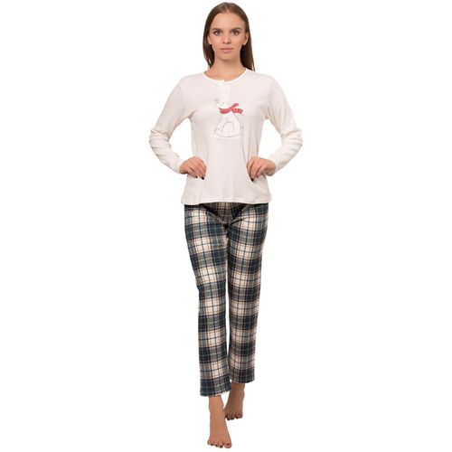 Ženska karirana pidžama s božićnim uzorkom slika 3