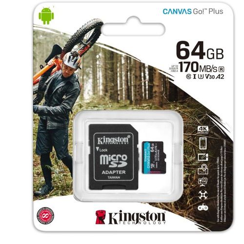 Memorijska kartica + adapt Kingston Canvas Go! Plus microSD 64GB slika 3