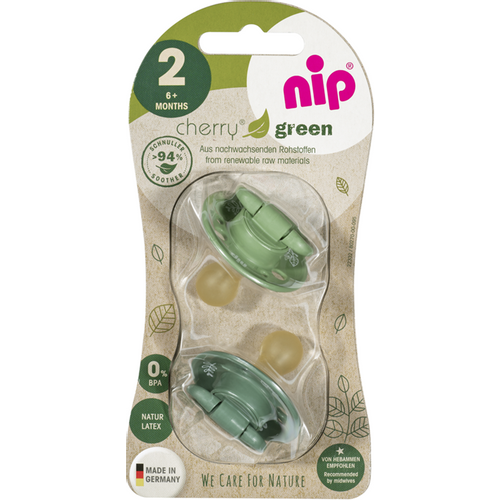 nip® Duda varalica Cherry Green 6m+ (veličina 2) - Latex, 2kom Zelena slika 4