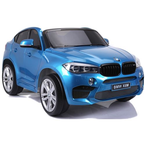 Licencirani BMW X6 M plavi lakirani - dvosjed - auto na akumulator slika 1