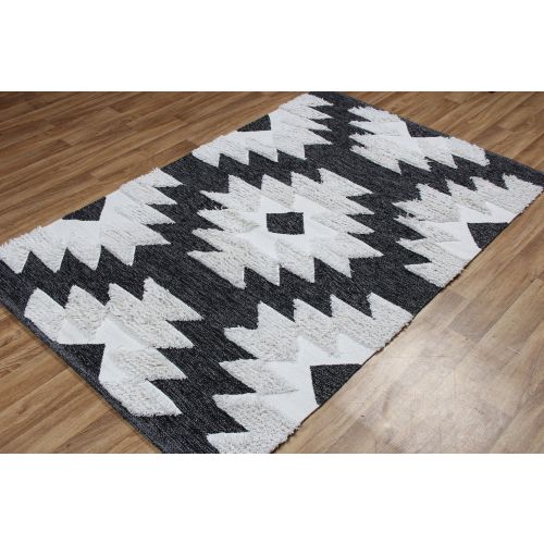 Conceptum Hypnose  Afr 01 - Black, White  Multicolor Carpet (120 x 180) slika 2