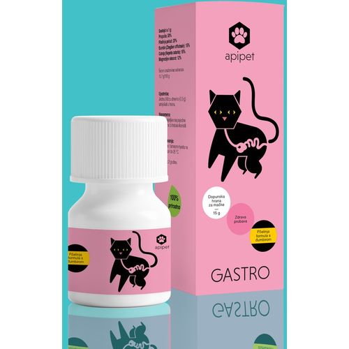 Apipet Gastro, dodatak prehrani za mačke, potpora probavi, 15 g slika 5