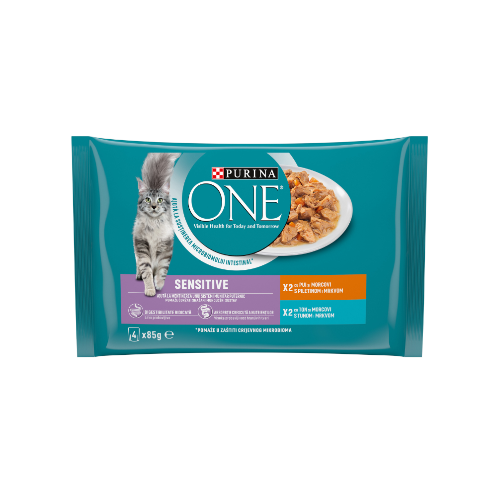 Purina One Sensitive piletina i tuna 4x85 g slika 1