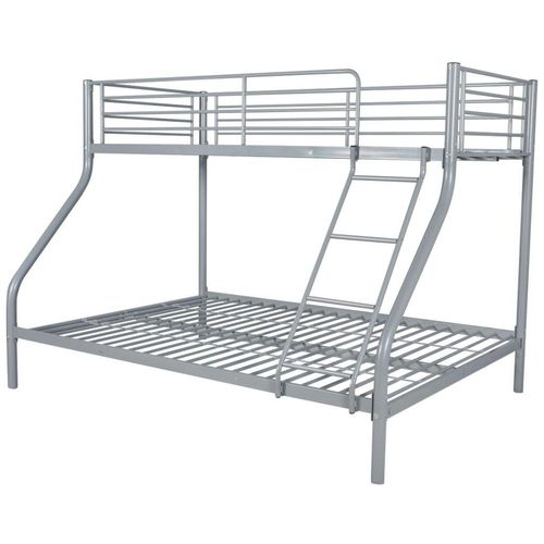 Okvir za dječji krevet na sprat metalni sivi 140x200/90x200 cm slika 6