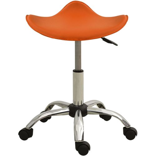 Salonski stolac od umjetne kože narančasti slika 15