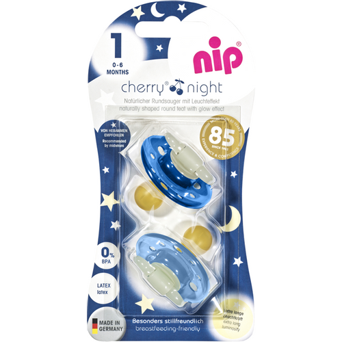 nip® Duda varalica Cherry Night 0-6mj (veličina 1) - Latex, 2kom Plava slika 4