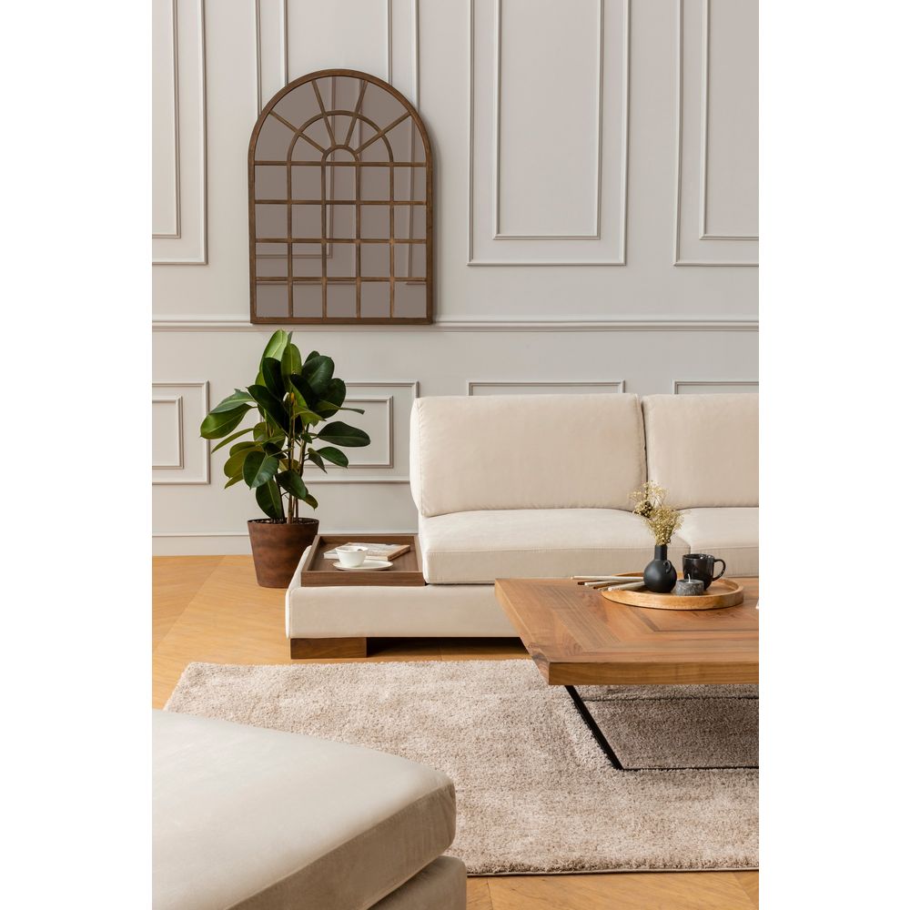 Ugaona Sofa 'Tulip Corner Right' s Pufnom - Bež Boja slika 6