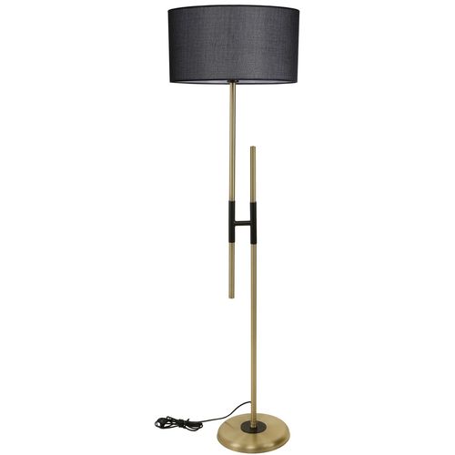 Felix Eskitme Lambader Silindir Hasır Siyah Abajurlu Black Floor Lamp slika 2