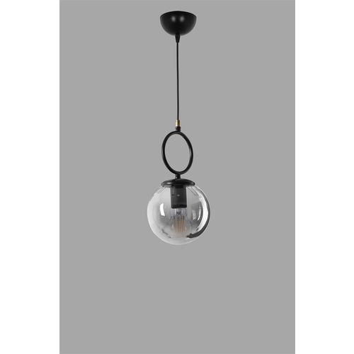 Morino Tekli Füme Camlı Siyah Sarkıt Black Chandelier slika 2