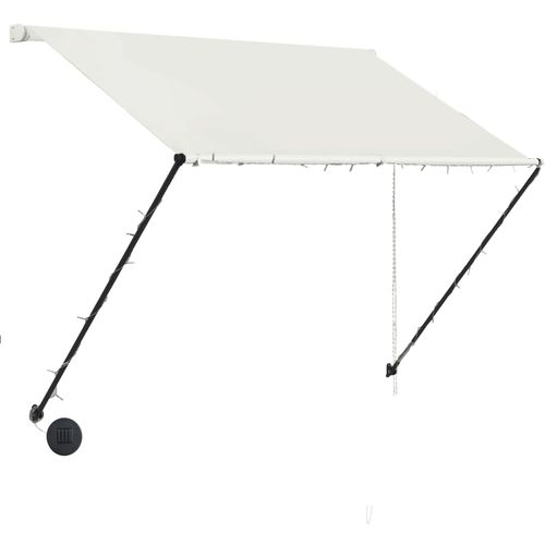 Tenda na uvlačenje s LED svjetlima 200 x 150 cm krem slika 12