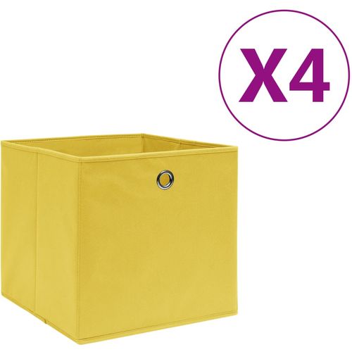 Kutije za pohranu od netkane tkanine 4 kom 28 x 28 x 28 cm žute slika 1