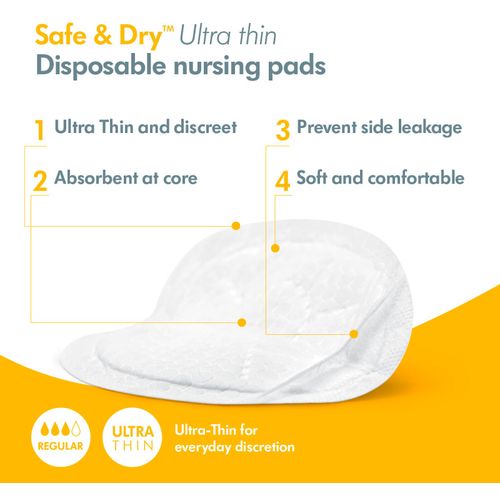 Medela - Safe & Dry Ultra thin Disposable nursing pads tupferi za grudi, ultra tanki, jednokratni (30 kom) slika 2