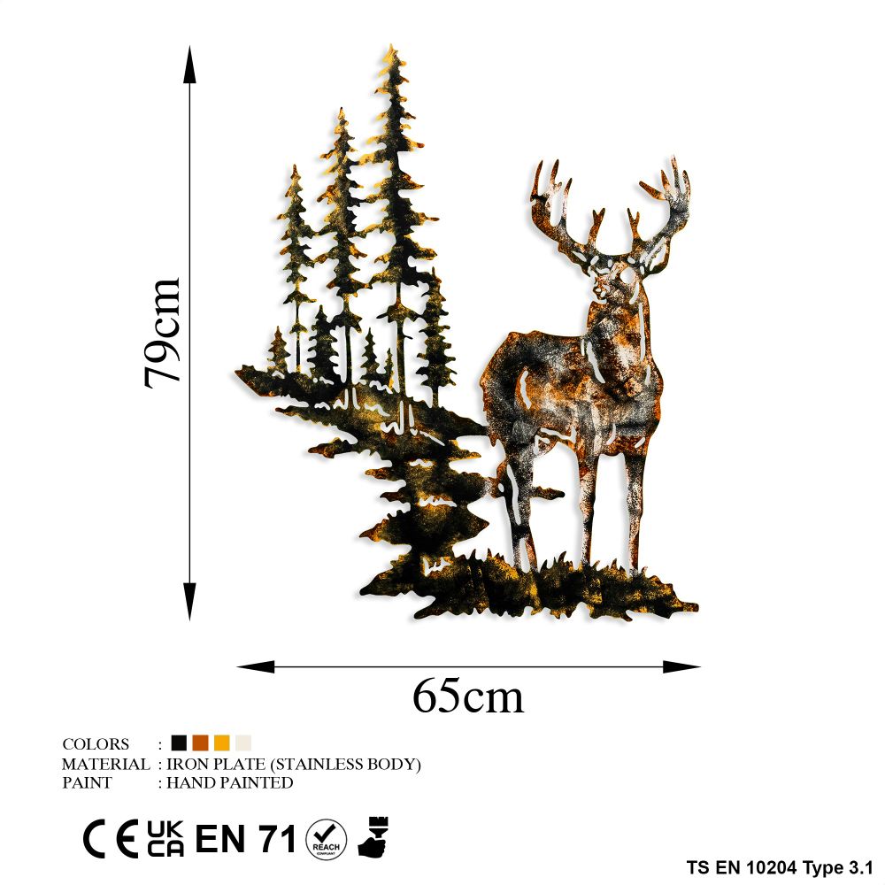 Dekorativni Metalni Zidni Ukras 'Deer 3' u Više Boja slika 7
