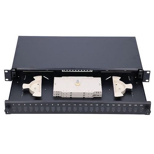 Extralink Patch panel 24 Simplex SC / 24 porta sa kasetom, bez modula, crni slika 3